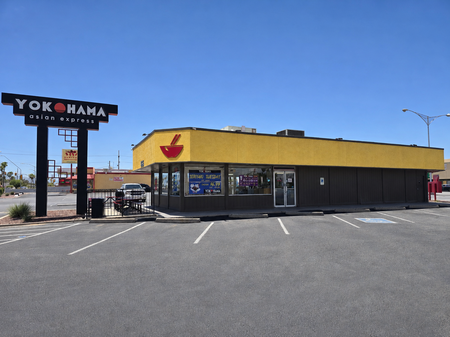 Yokohama Asian Express exterior and roadside sign